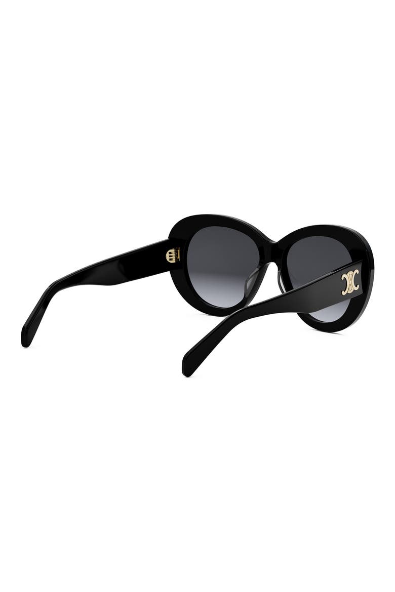 Triomphe 55mm Gradient Butterfly Sunglasses, Alternate, color, SHINY BLACK / GRADIENT SMOKE