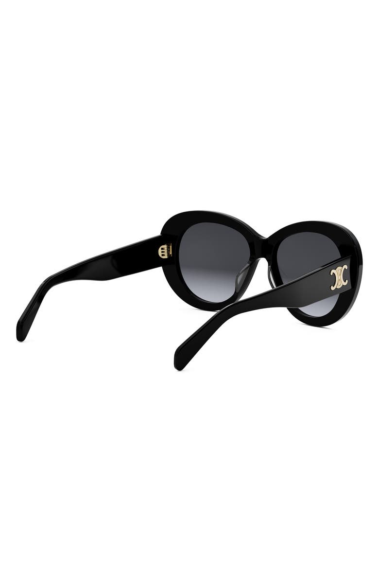 CELINE Triomphe 55mm Gradient Butterfly Sunglasses, Alternate, color, Shiny Black / Gradient Smoke