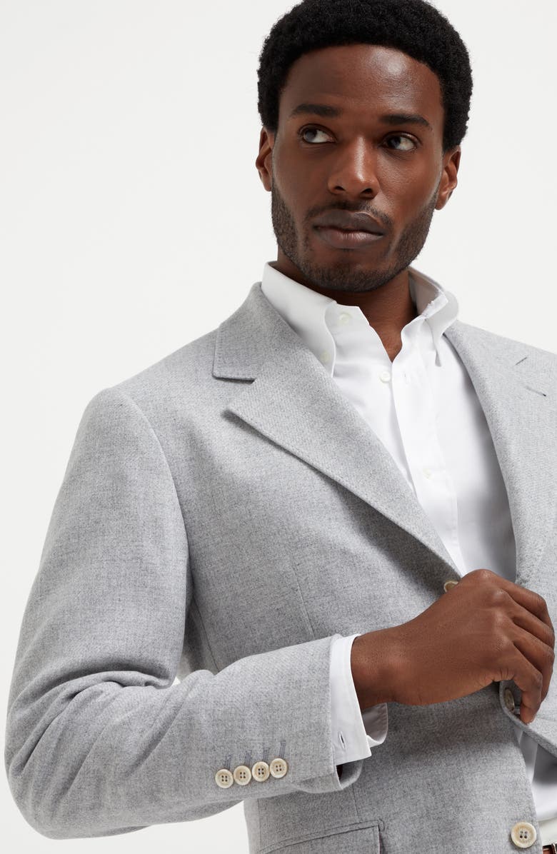 Brunello Cucinelli Diagonal twill unconstructed blazer, Alternate, color, 