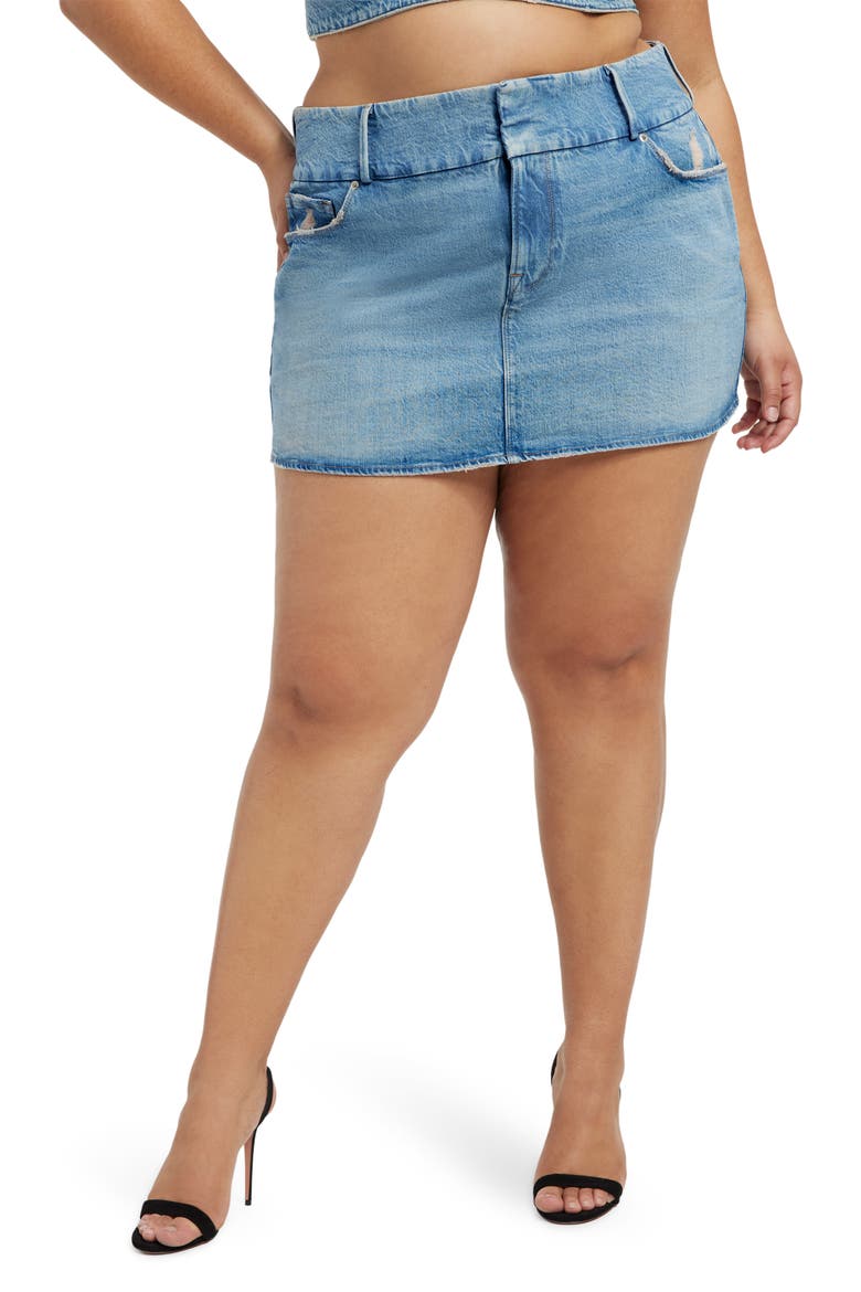 Micro Denim Miniskirt, Alternate, color, INDIGO357