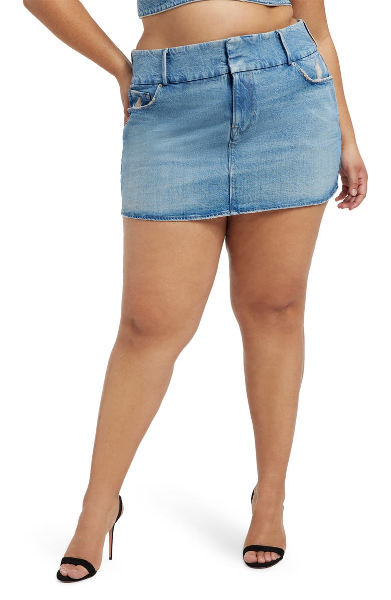 Good American Micro Denim Miniskirt, Alternate, color,