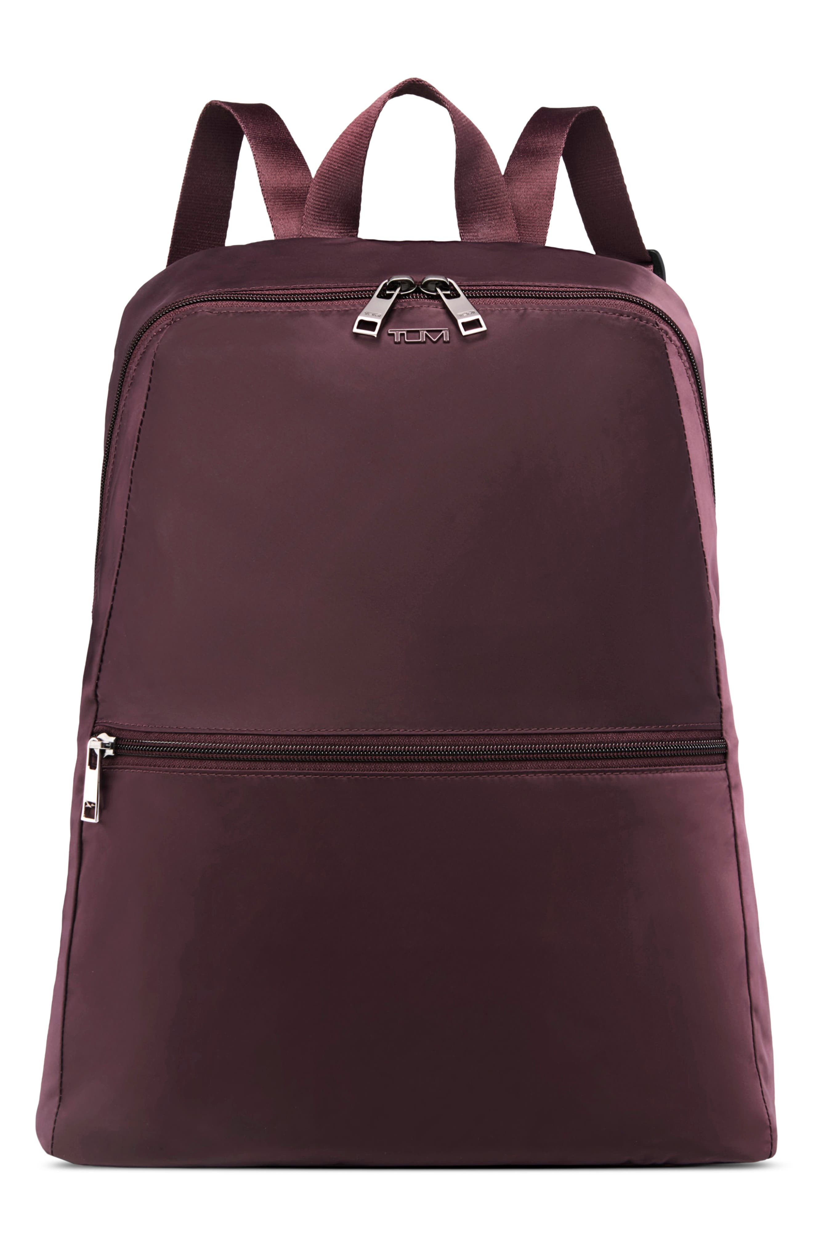 Voyageur Just in Case Packable Nylon Travel Backpack, Main, color, ROSEWOOD