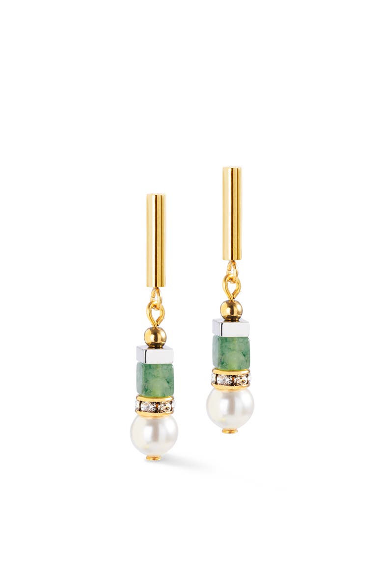 COEUR DE LION Precious Fusion Offset Earrings, Main, color, Green