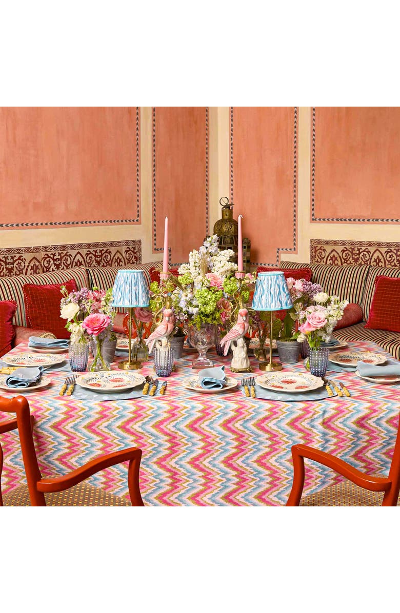 Mrs. Alice Blue Ikat Lampshade, Alternate, color, Blue