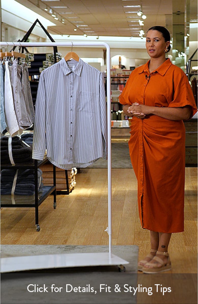 Yoshi Stripe Cotton Button-Up Shirt, sales video thumbnail