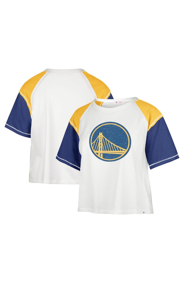 '47 Women's '47 Cream Golden State Warriors Premier Raglan Cropped T-Shirt, Main, color, Cream
