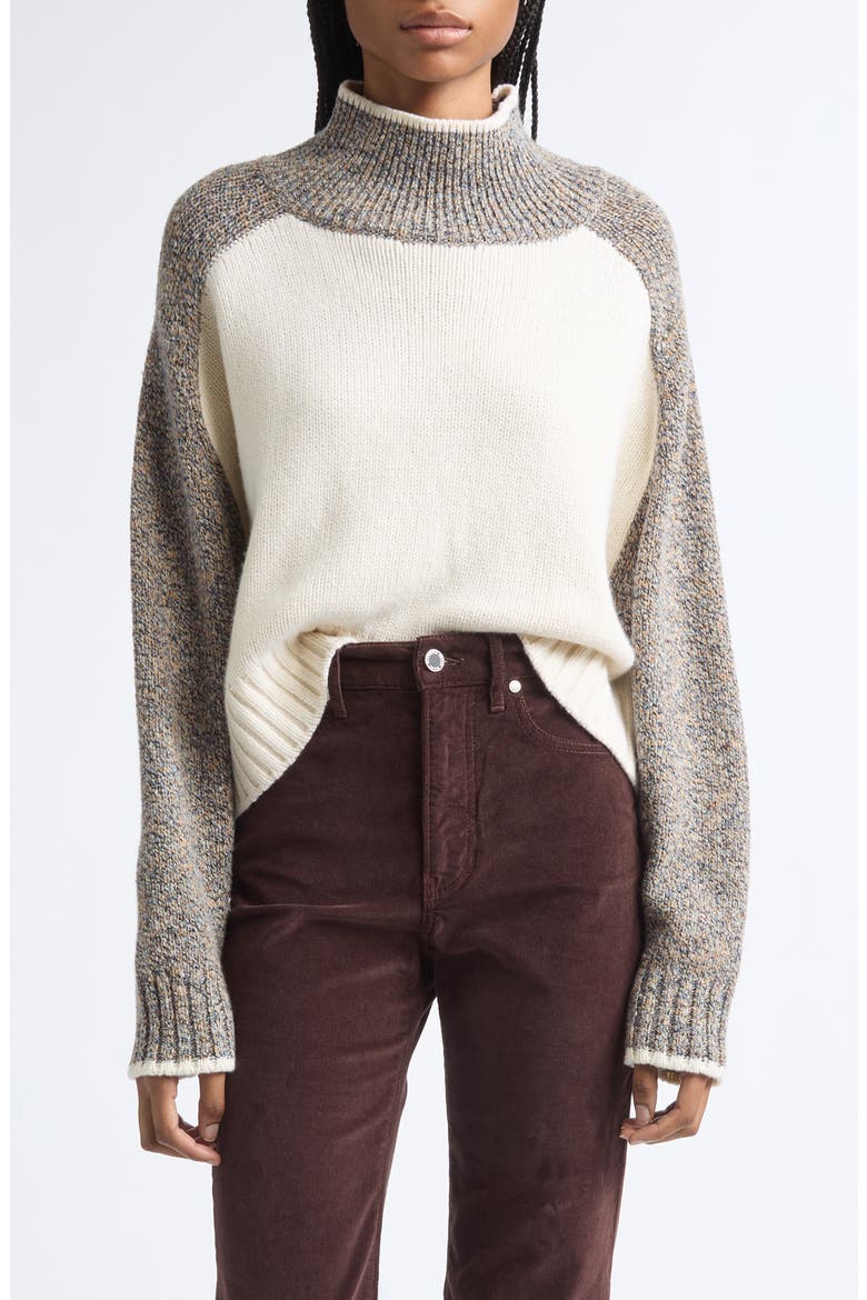 Malachi Wool Blend Sweater, Main, color, OATMEAL MELANGE MULTI