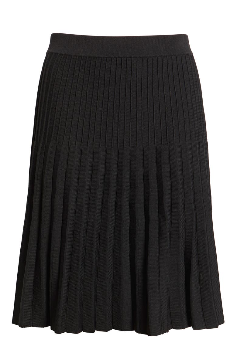 Halogen<sup>®</sup> Pleated Knit Skirt, Alternate, color, Rich Black
