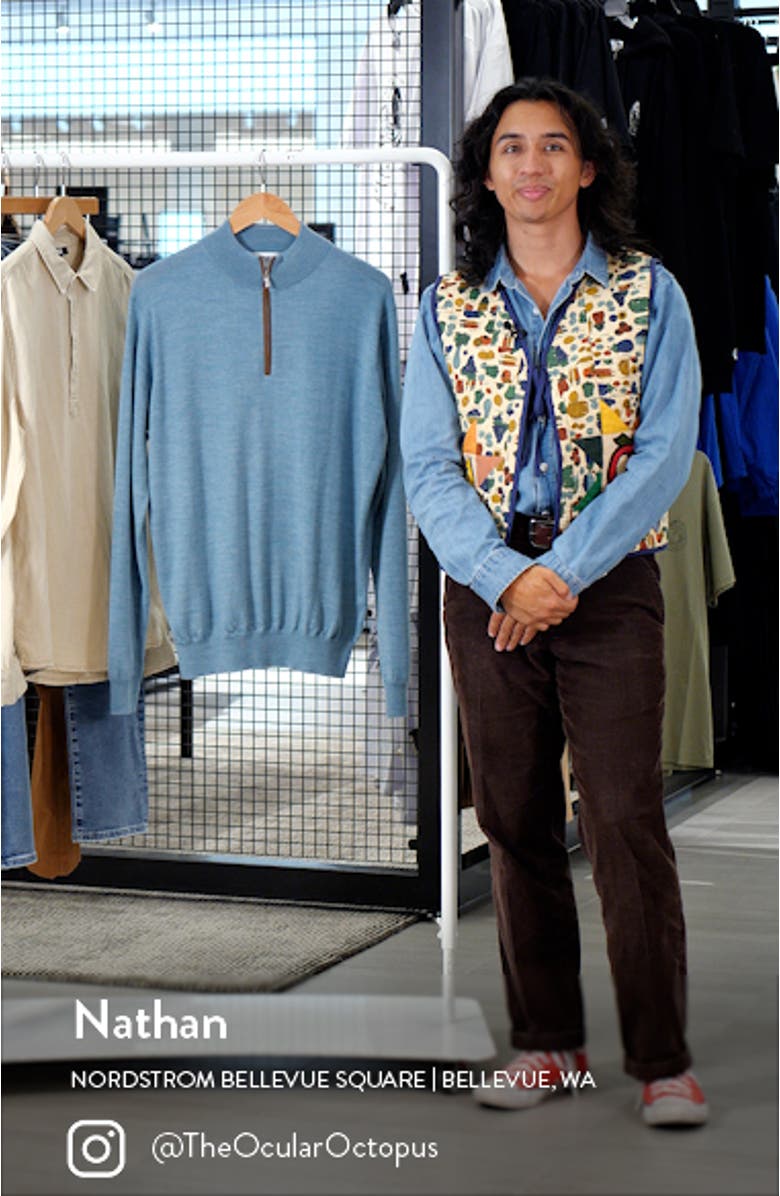 Autumn Crest Wool Blend Quarter Zip Sweater, sales video thumbnail