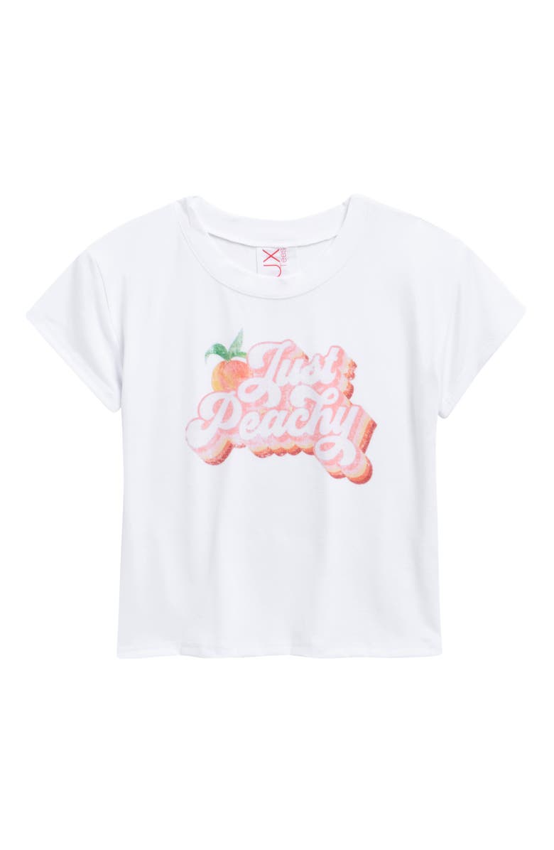 LUX Tees Kids' Just Peachy Graphic T-Shirt, Main, color, White