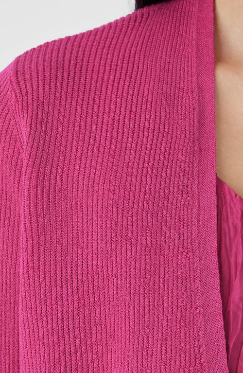 EILEEN FISHER EILEEN FISHER RIBBED ORGANIC LINEN & COTTON CARDIGAN 