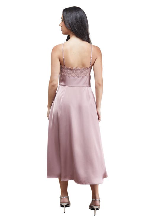 Oasis Lace Detail Midi Prom Dress In Brown