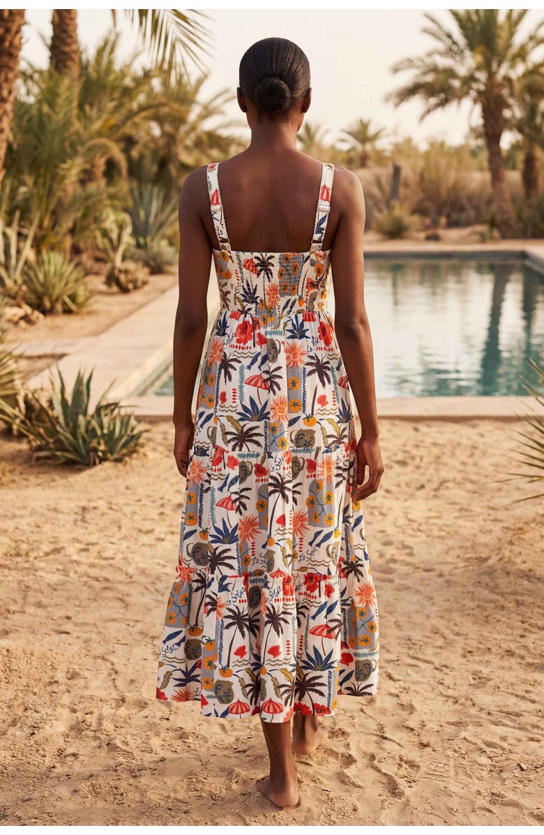 Change of Scenery Lizzie Printed Tiered Midi Dress, Alternate, color, Riviera
