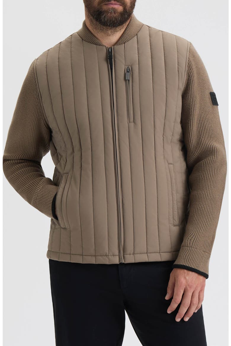 Kindale Quilt Jacket with Sweater Sleeves, Main, color, DRIFTWOOD