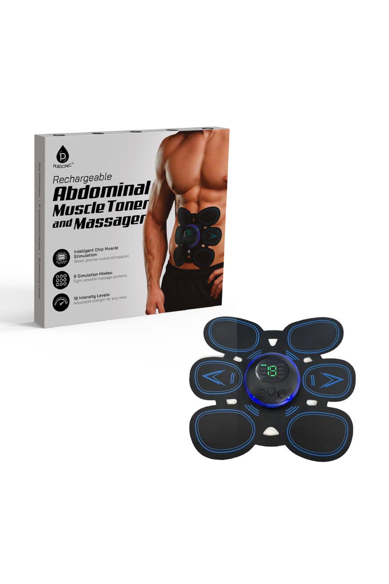 Abdominal Muscle Toner & Massager, Main, color, Black