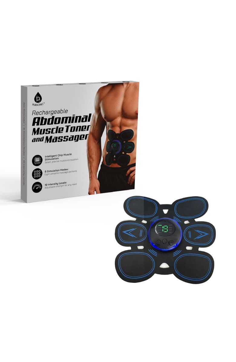 PURSONIC Abdominal Muscle Toner & Massager, Main, color, Black