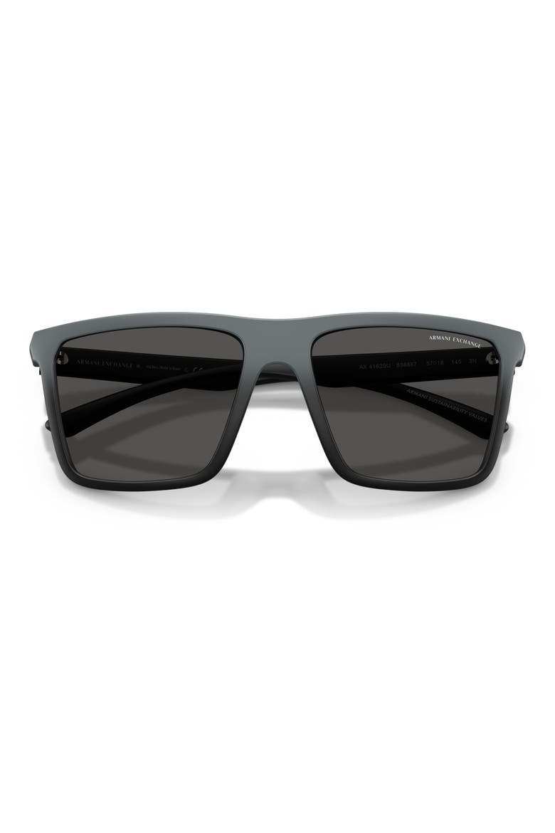 57mm Square Sunglasses, Alternate, color, MATTE GREY BLACK / DARK GREY