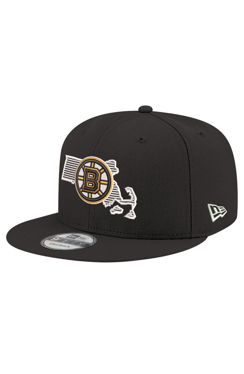 New Era Men's New Era Black Boston Bruins State Pride 9FIFTY Snapback Hat, Main, color, Black