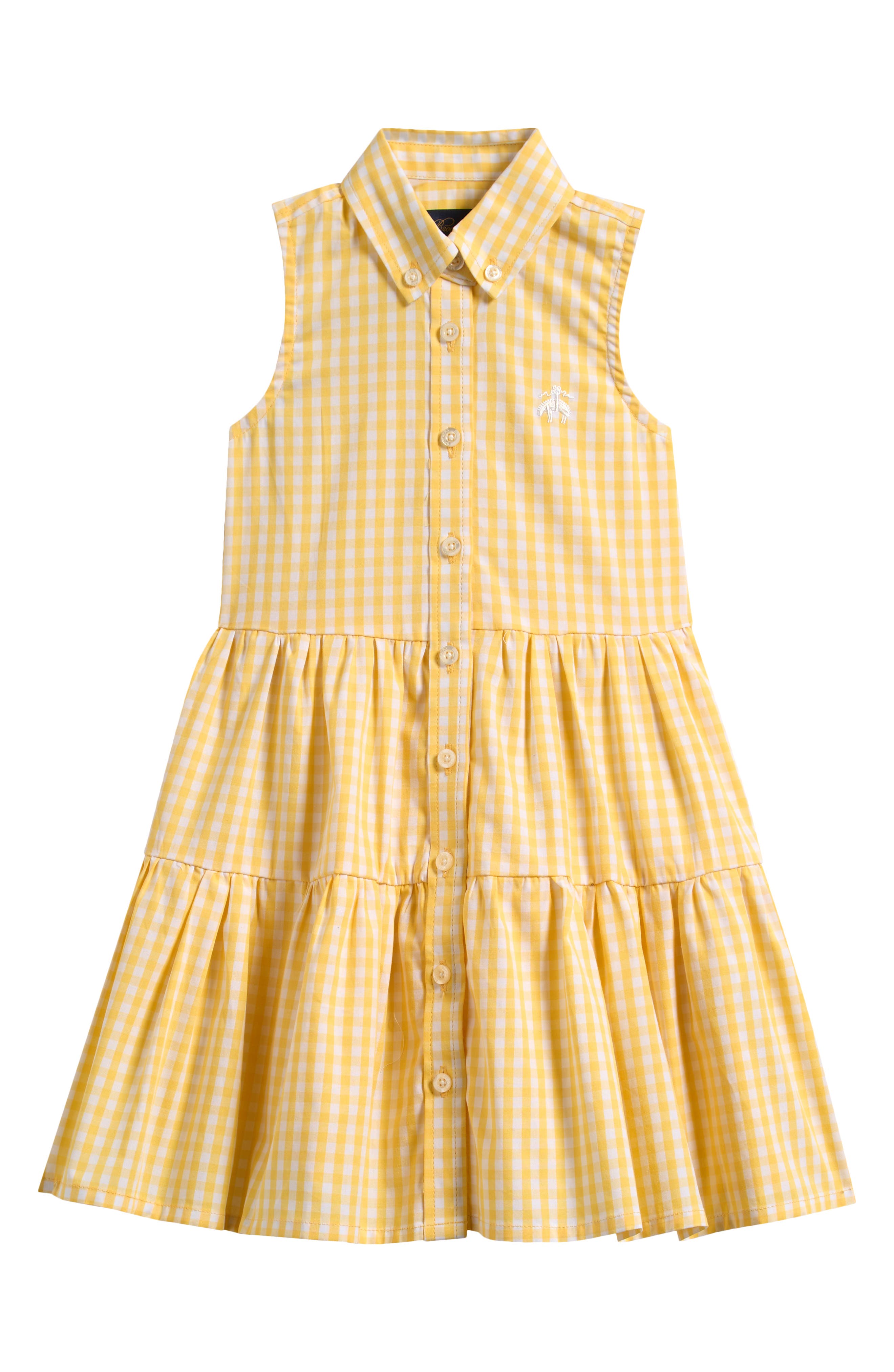 Brooks Brothers Kids' Gingham Tiered Shirtdress