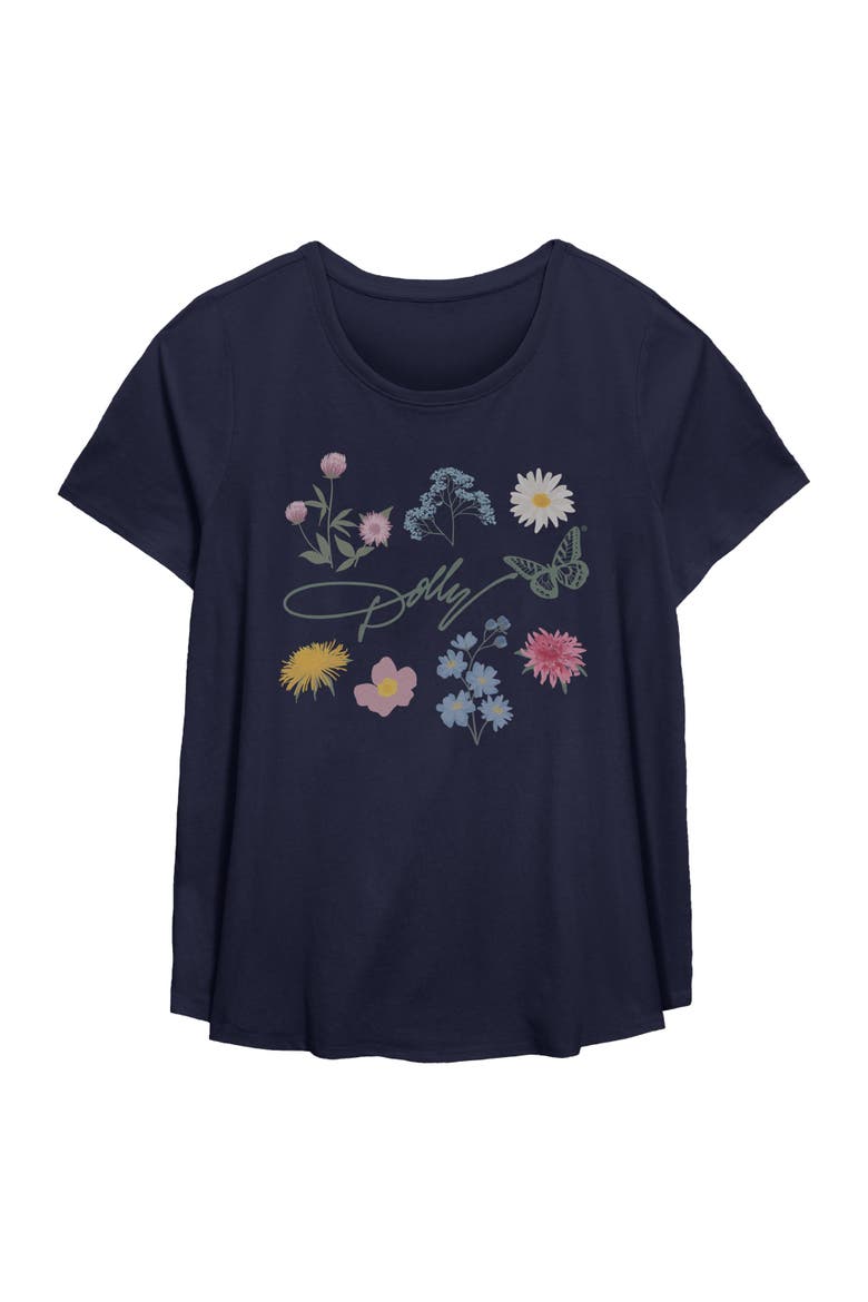 Women's Floral Signature Short Sleeve T-Shirt, Main, color, Navy Blue