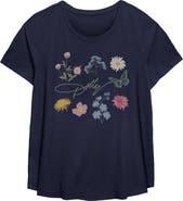 DOLLY PARTON Women's Floral Signature Short Sleeve T-Shirt