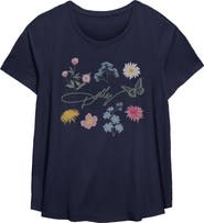 DOLLY PARTON Women's Floral Signature Short Sleeve T-Shirt