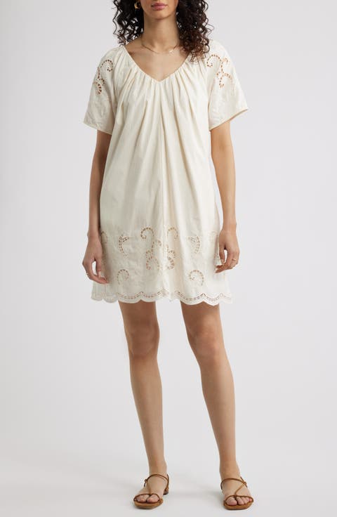 Schiffly Cutwork Embroidery Minidress