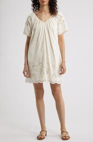 Nordstrom Schiffly Cutwork Embroidery Minidress