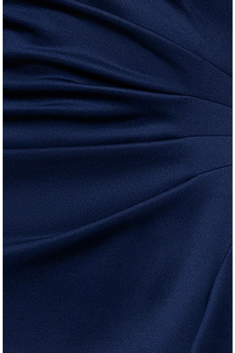 One-Shoulder Ruffle Scuba Crepe Gown, Alternate, color, MIDNIGHT