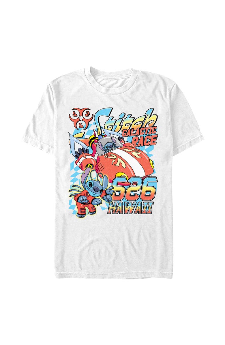Lilo & Stitch Men's Lilo & Stitch Retro Galactic Race Poster  Graphic T-Shirt, Alternate, color, White
