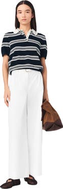 maje Wide-leg cotton trousers