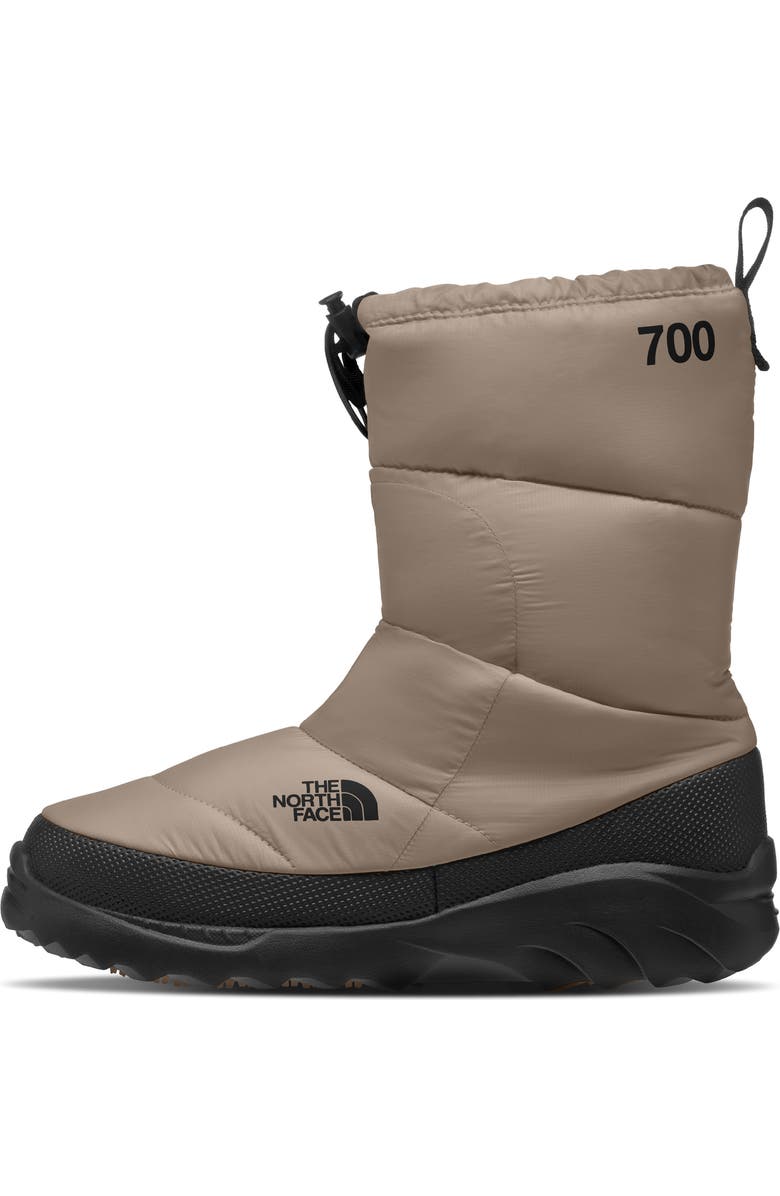 The North Face Nuptse Traction 700 Fill Power Down Boot, Main, color, Mushroom Grey/ Tnf Black