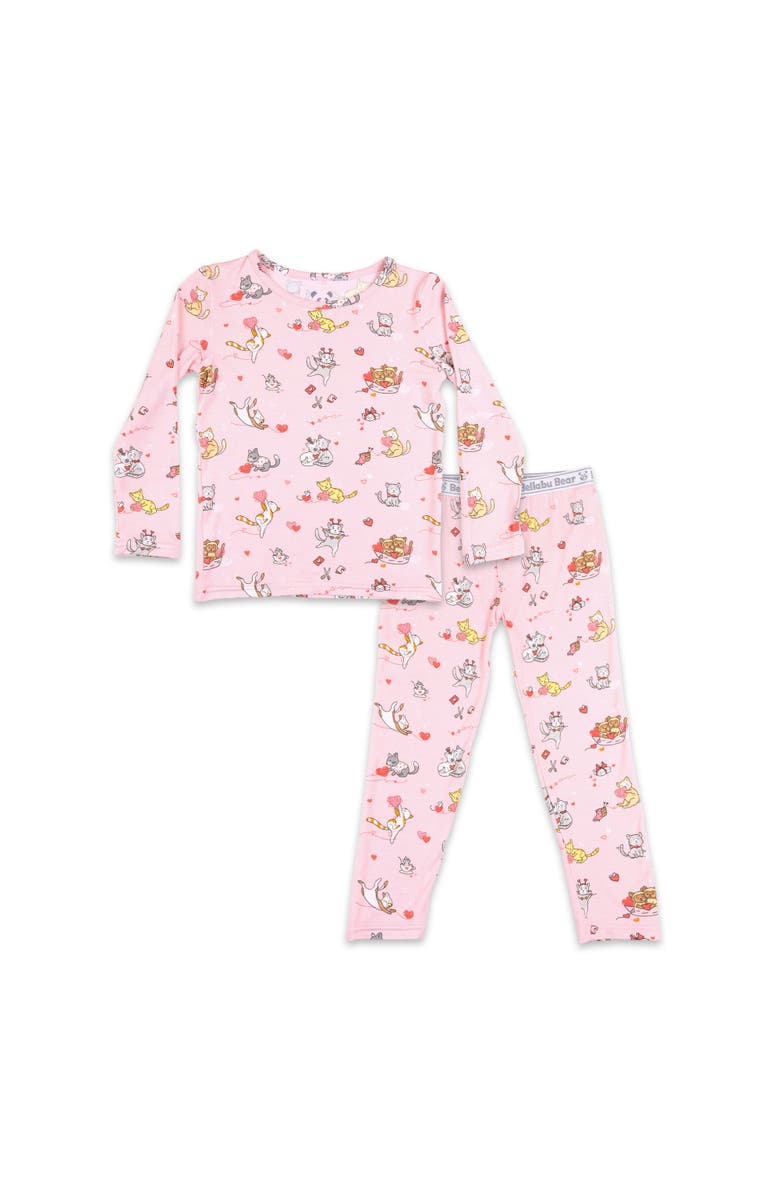 Bellabu Bear Kids' Love Kittens Set of 2 Piece Pajamas, Main, color, Love Kittens