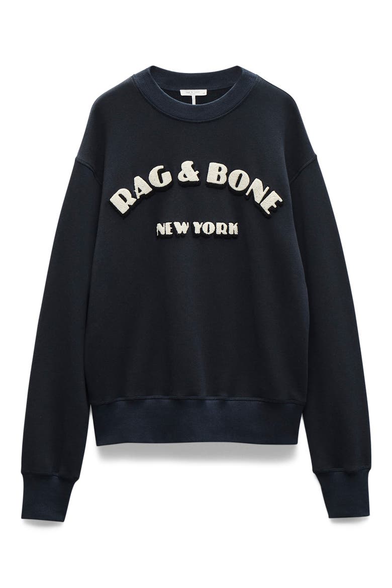 Oversize Logo Graphic Sweatshirt, Alternate, color, NAVY