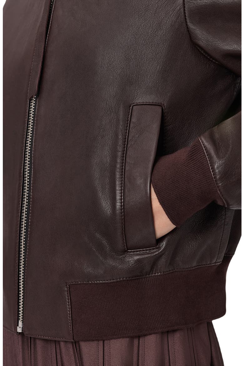Orten Leather Bomber Jacket, Alternate, color, OXBLOOD RED