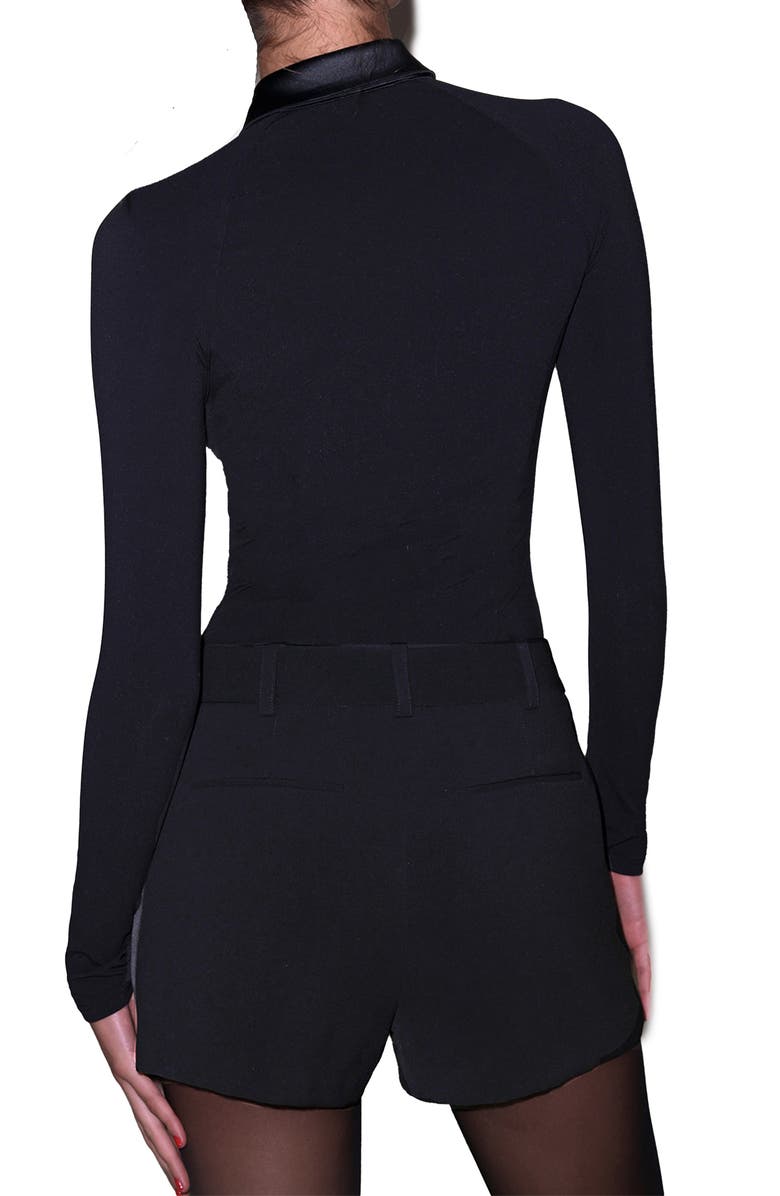 Fleur Du Mal Tuxedo Shorts, Alternate, color, Black