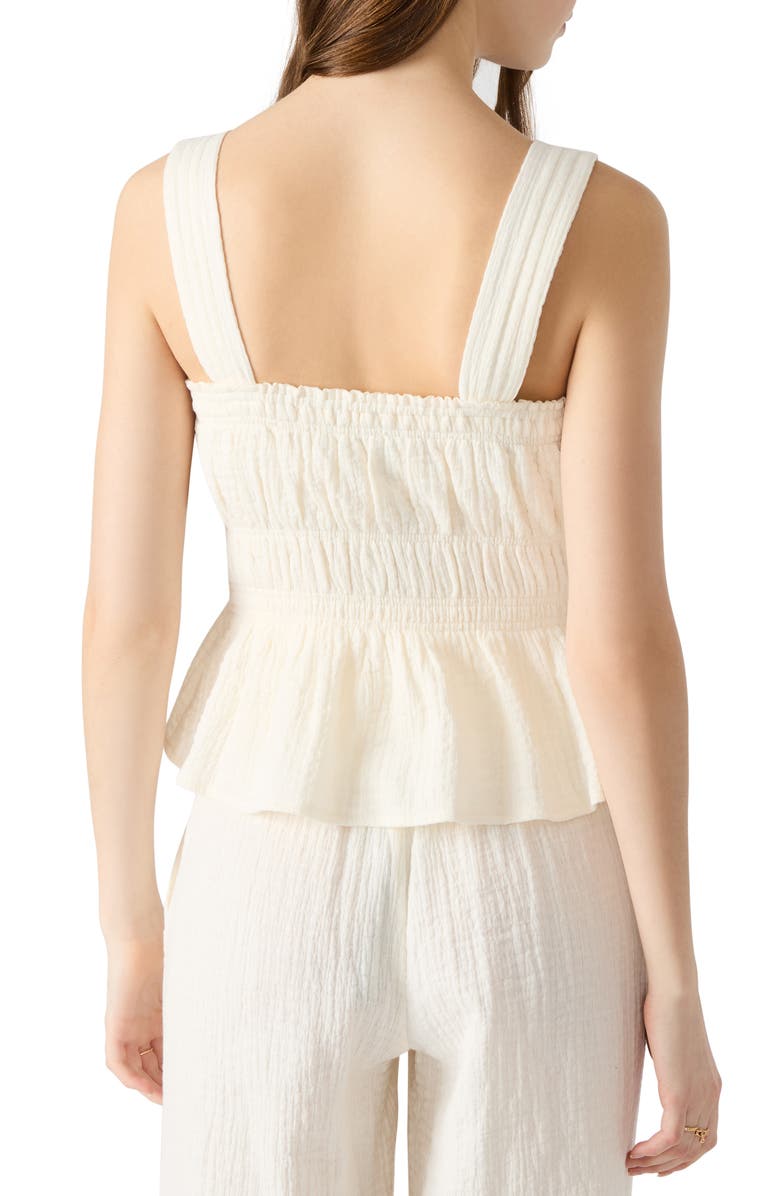 Steve Madden Gabrielle Shirred Peplum Tank, Alternate, color, Ivory