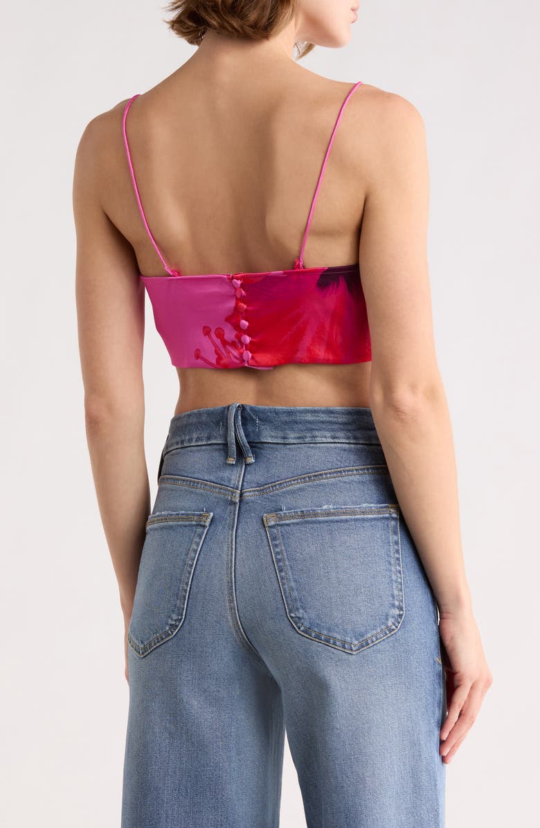 Good American Satin Draped Crop Top, Alternate, color, 