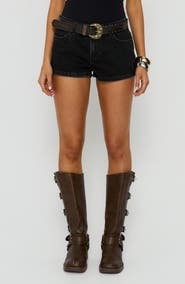 Princess Polly Dreamful Low Rise Mini Denim Shorts