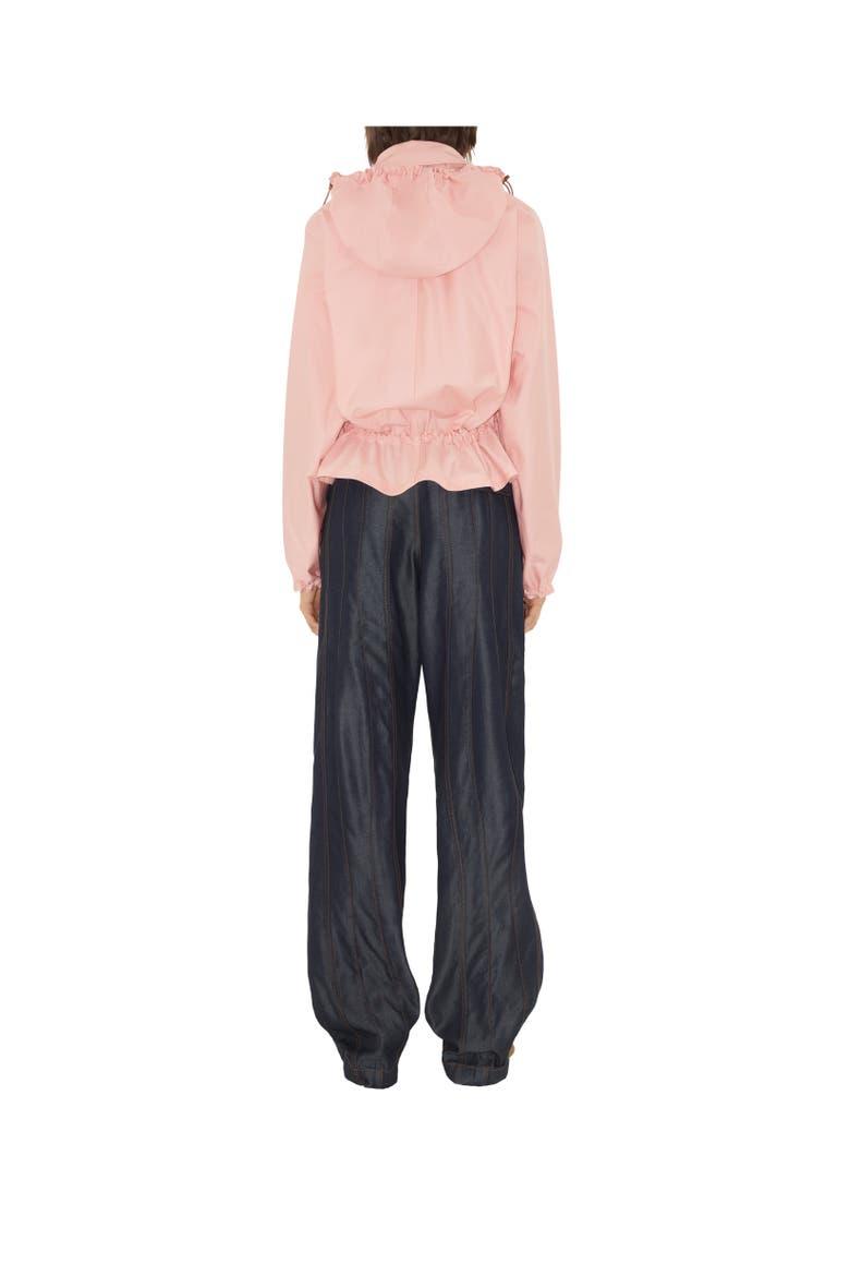 Tropical Gabardine Hooded Trench Jacket, Alternate, color, Flora pink