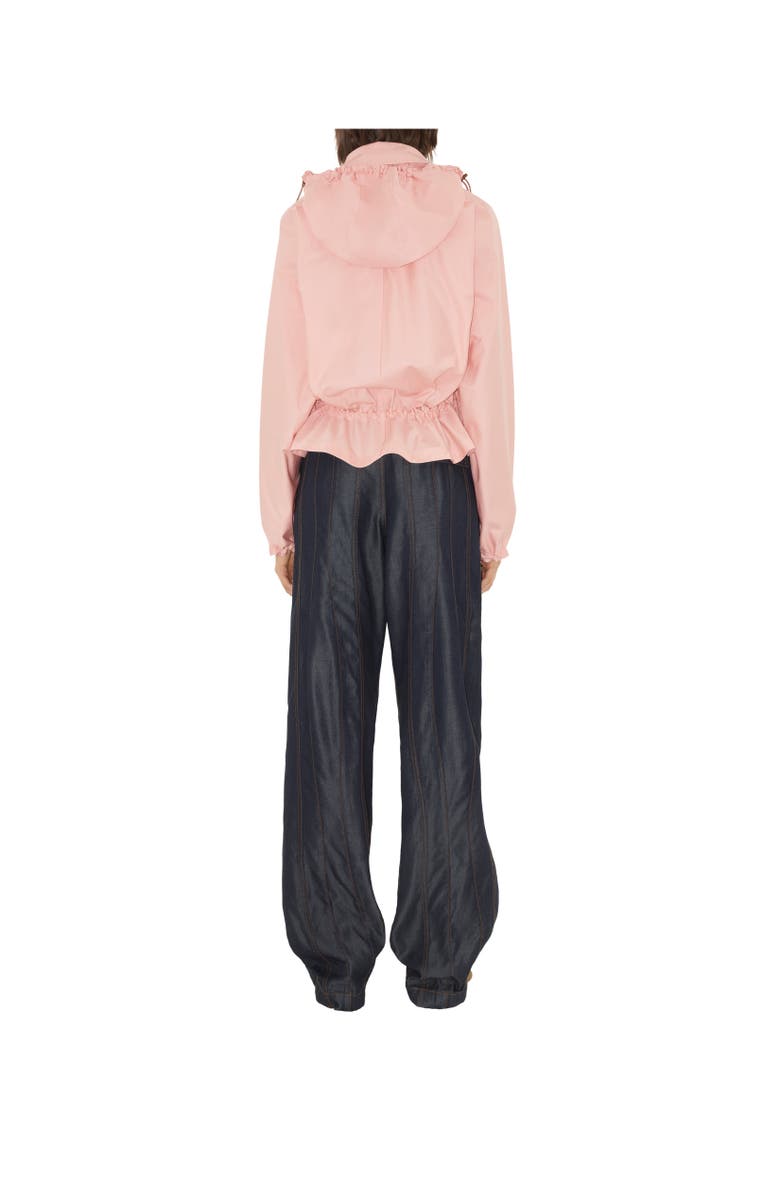 Burberry Tropical Gabardine Hooded Trench Jacket, Alternate, color, Flora Pink