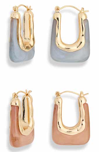 Set of 2 Resin Hoop Earrings