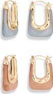 Tasha Set of 2 Resin Hoop Earrings