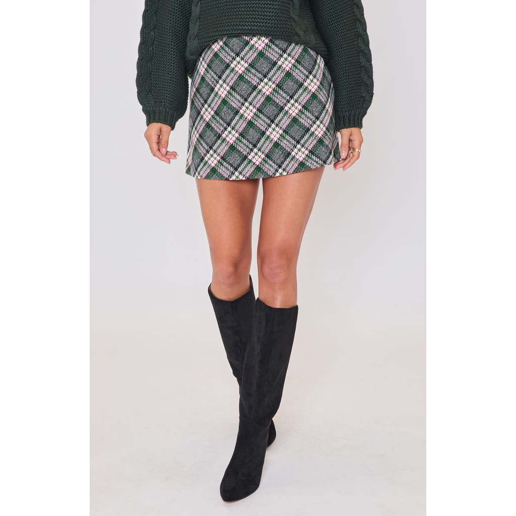 Vici Collection Laci Plaid Miniskirt In Gray