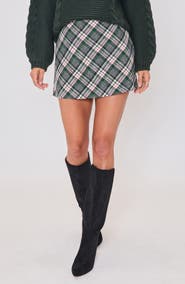 VICI Collection Laci Plaid Miniskirt