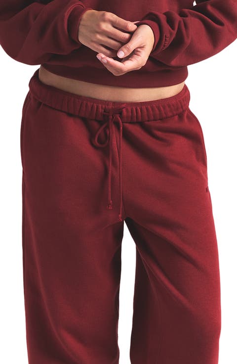 Cotton Fleece Blend Classic Straight Leg Pants (Regular & Plus)