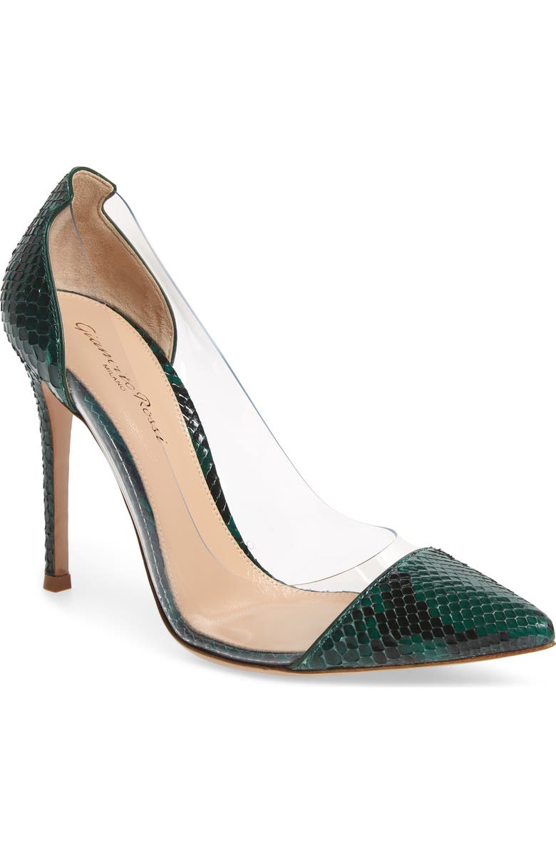 Gianvito Rossi Clear Pointed Toe Pump, Main, color,