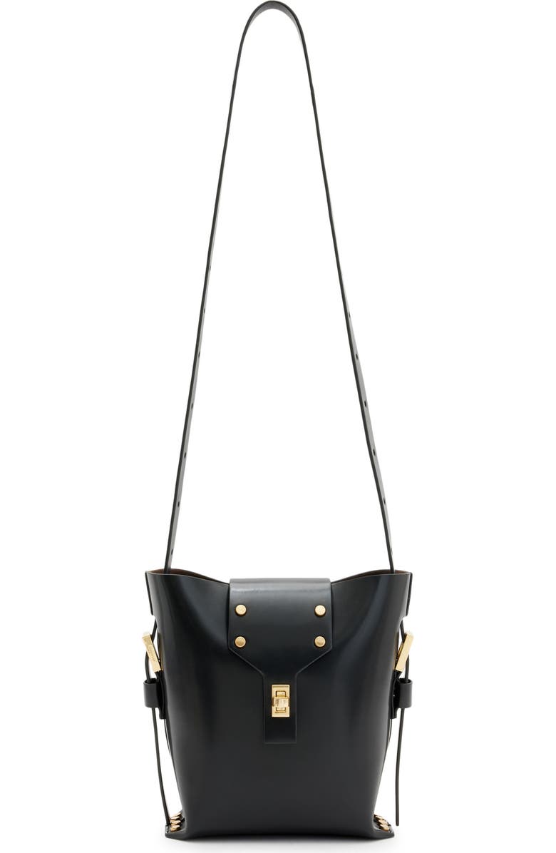 AllSaints Miro Crossbody Bucket Bag, Main, color,