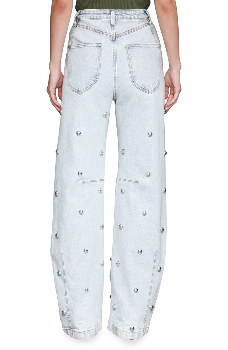 Avec Les Filles Allover Stud Straight Leg Jeans, Alternate, color, Fjord Wash