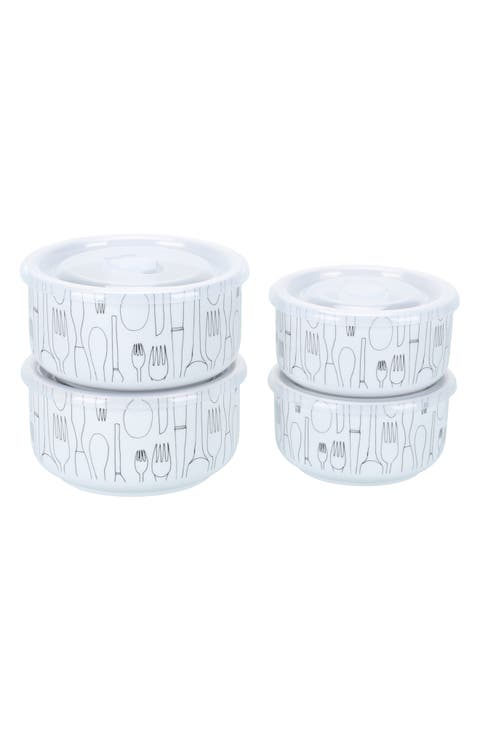 Set of 4 Assorted Storage Bowls with Lids